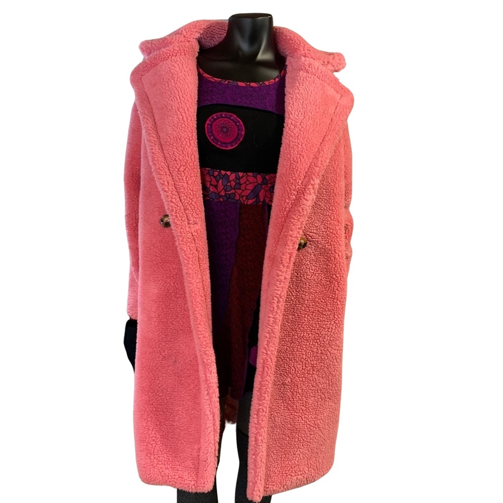 ❤️ Shady Lady Pink Teddy Trench Coat Medium - oversized style ❤️
